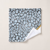 LUXE BLUE GRAY LEOPARD GOLD TOWEL SET BAD HANDDOEK (Wasdoekje)