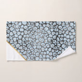 LUXE BLUE GRAY LEOPARD GOLD TOWEL SET BAD HANDDOEK (Handdoek)