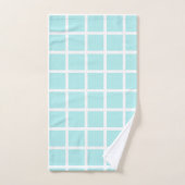 LUXE BLUE WHITE SPOT GRID BATH TOWEL SET BAD HANDDOEK (Handdoek)