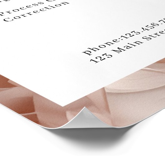 Luxe, Blush-Beige, Bloem, Salon prijslijst Poster (Hoek)