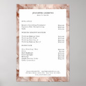 Luxe, Blush-Beige, Bloem, Salon prijslijst Poster (Voorkant)