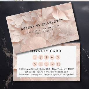 Luxe, Blush-Beige, Bloemensalon Loyaliteit Visitekaartje