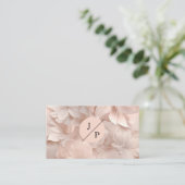 Luxe, Blush-Beige, Cirkel, Bloem, Salon Visitekaartje (Staand voorkant)