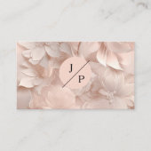 Luxe, Blush-Beige, Cirkel, Bloem, Salon Visitekaartje (Voorkant)