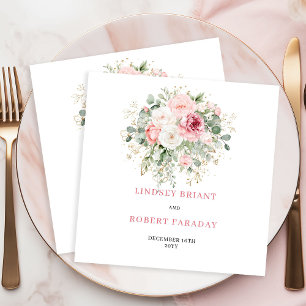 Luxe Blush Bloem Gouden Boheemse Trouwservetten Servet