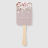 Luxe Blush Bloemen Botanisch Huwelijksprogramma Handwaaier (Voorkant)
