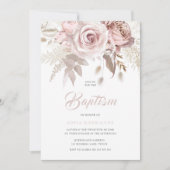 Luxe Blush Bloemen Elegant Dop Kaart (Voorkant)