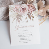 Luxe Blush Bloemen Elegante Quinceanera