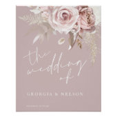 Luxe Blush Bloemen Groot Bruiloft Poster Teken Perfect Poster (Voorkant)