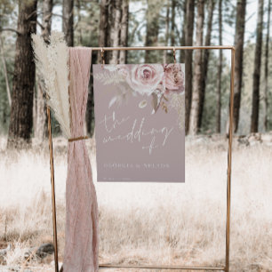 Luxe Blush Bloemen Groot Bruiloft Poster Teken Perfect Poster