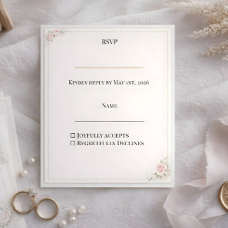 Luxe Blush Bloemendesign RSVP Kaartje