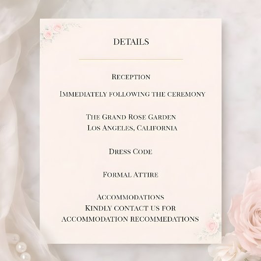 Luxe Blush Bloemendetails Kaart