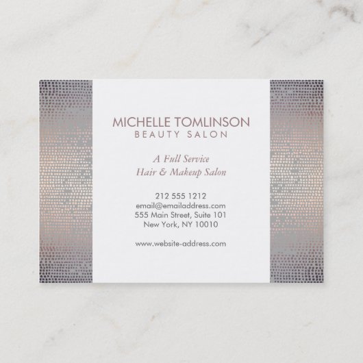 Luxe Blush Confetti Rain Pattern Grey Visitekaartje (Achterkant)