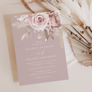 Luxe Blush Floral Premium bruiloft Kaart