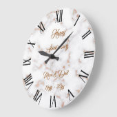 Luxe Blush Glitter Roze Wit Marmer Aanpasbaar Grote Klok (Hoek)