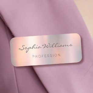 Luxe Blush Metallic Modern Script Naamplaatje