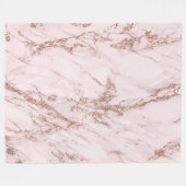 Luxe Blush Roos Roze Glitter Marble Fleece Deken (Voorkant (Horizontaal))