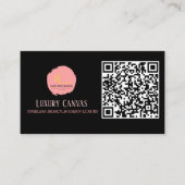 Luxe Blush rose QR Code Carte de visite de beauté (Devant)