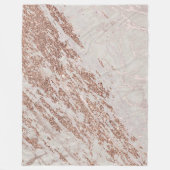 Luxe Blush Roze Glitter Marble Fleece Deken (Voorkant)