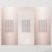 Luxe Blush Roze Gouden Schoonheidssalon Tri-fold (Achterkant)