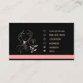 Luxe Blush Roze QR Code Beauty Visitekaartje (Achterkant)