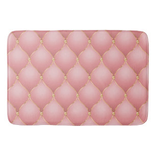 Luxe Blush Roze Rose Gold Diamond Tufted Patroon Badmat