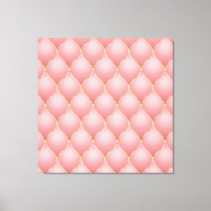 Luxe Blush Roze Rose Gold Diamond Tufted Patroon Canvas Afdruk