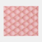 Luxe Blush Roze Rose Gold Diamond Tufted Patroon Fleece Deken (Voorkant (Horizontaal))