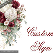 Luxe Boho Burgundy Mariage blanc Poster personnali