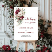 Luxe Boho Burgundy Mariage blanc Poster personnali