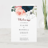 Luxe Boho Colorful Floral Programme de mariage pli (Devant)