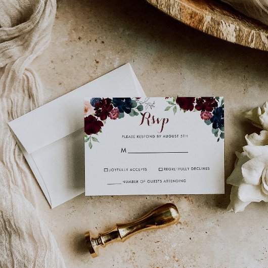 Luxe Boho Kleurrijk Bloemmotief RSVP