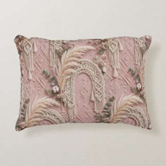 Luxe Boho Stof Rose Pampas Gras Worp Kussen -
