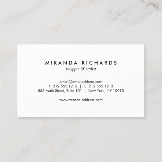 Luxe Bold Black en White Palm Leaves Visitekaartje (Achterkant)