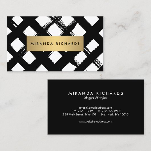 Luxe Bold Brushstrokes Visitekaartje (Voorkant / Achterkant)