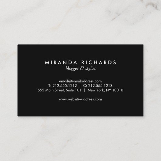Luxe Bold Brushstrokies Carte de visite (Dos)