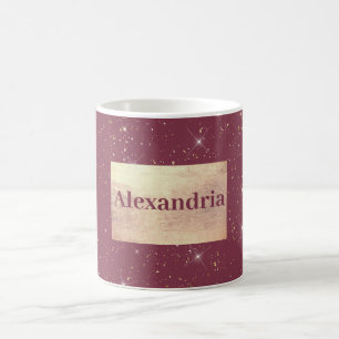 Luxe bordeauxsprankeling goud glitter confetti koffiemok