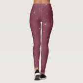 Luxe bordeauxsprankeling goud glitter confetti leggings (Achterkant)