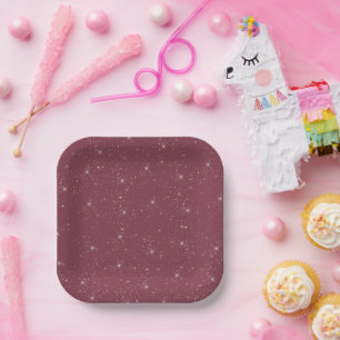 Luxe bordeauxsprankeling goud glitter confetti papieren bordje