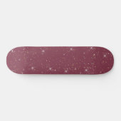 Luxe bordeauxsprankeling goud glitter confetti skateboard (Horizontaal)