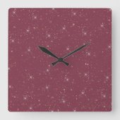 Luxe bordeauxsprankeling goud glitter confetti vierkante klok (Voorkant)