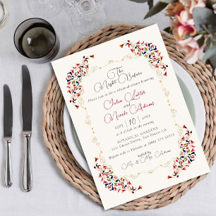 Luxe botanische bloem paisley proefdinermaal kaart