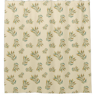 Luxe botanische patroon met gouden en groene blade douchegordijn