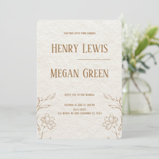 Luxe botanische trouwkaart | Elegante Ivor Kaart