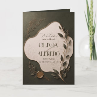 Luxe botanische trouwuitnodiging | Elegante groen