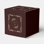 Luxe Bourgondië en goud bloeit bruiloft Bedankdoosjes (Achterkant)