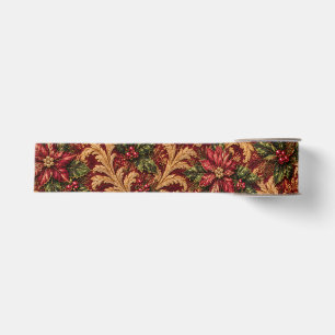 Luxe Bourgondië Goud Poinsettia Kerst Bloemstuk  Grosgrain Lint