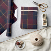 Luxe Bourgondië Navy & Goud Schotse Ruit