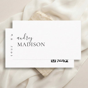 Luxe Boutique Kalligrafie QR Code Wit Visitekaartje