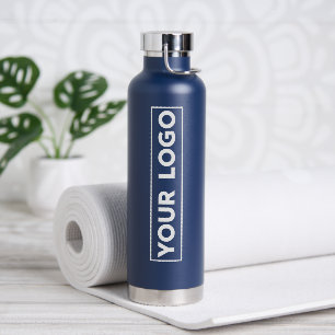 Luxe Breed Logo Navyblauw Waterfles